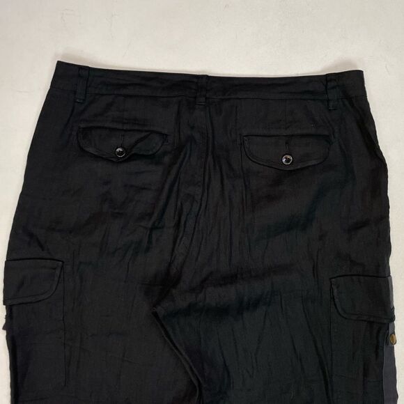 Polo Ralph Lauren Linen Blend Cargo Pants Women Size 10 Black - Picture 4 of 8